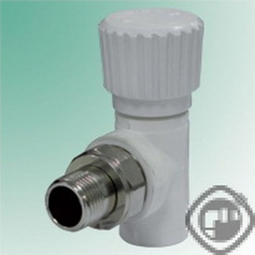 Вентиль д/радиаторов угловой 25х3/4" ТВ белый 030060414 (5/45)