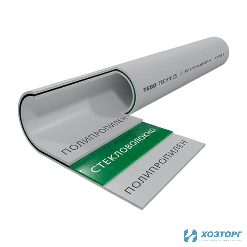 ТРУБА ПОЛИПРОПИЛЕНОВАЯ АРМИРОВАННАЯ СТЕКЛОВОЛОКНОМ СЕРЫЙ D20 (ТОЛЩИНА3,4 PN20)